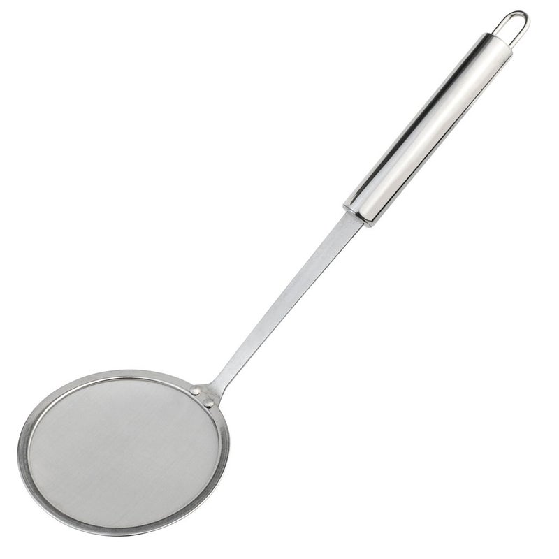 cnomg Stainless Steel Skimmer Strainer,Stainless Steel Fat Skimmer Spoon Fine Mesh Food Strainer for Grease, Gravy and Foam with Long Handle - Image 1